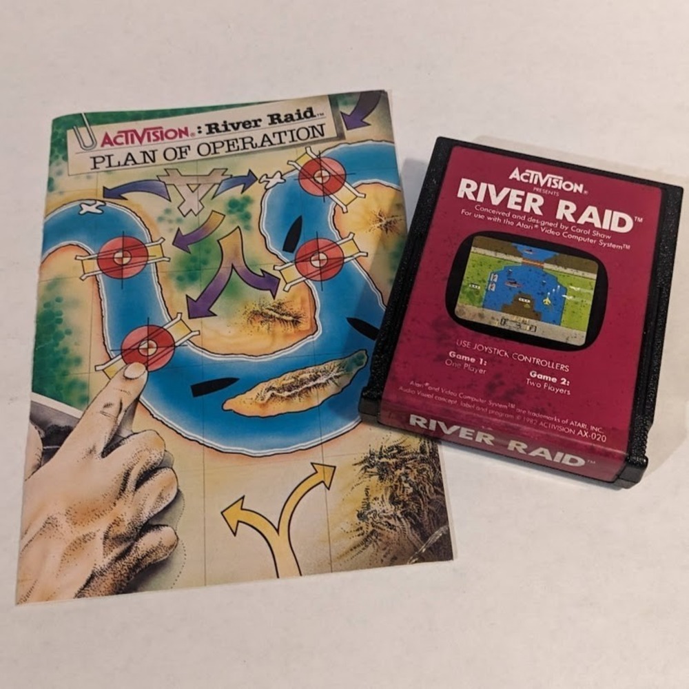 Vintage Atari 2600 River Raid With Rare Game & Manual Untested Activision 1982